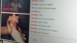 My wife cheating me with a lesbian in Omegle, finally she drinks my cum