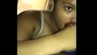 Big black cock GF blowjob