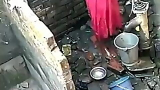 Indian girl bathing video taken hidden